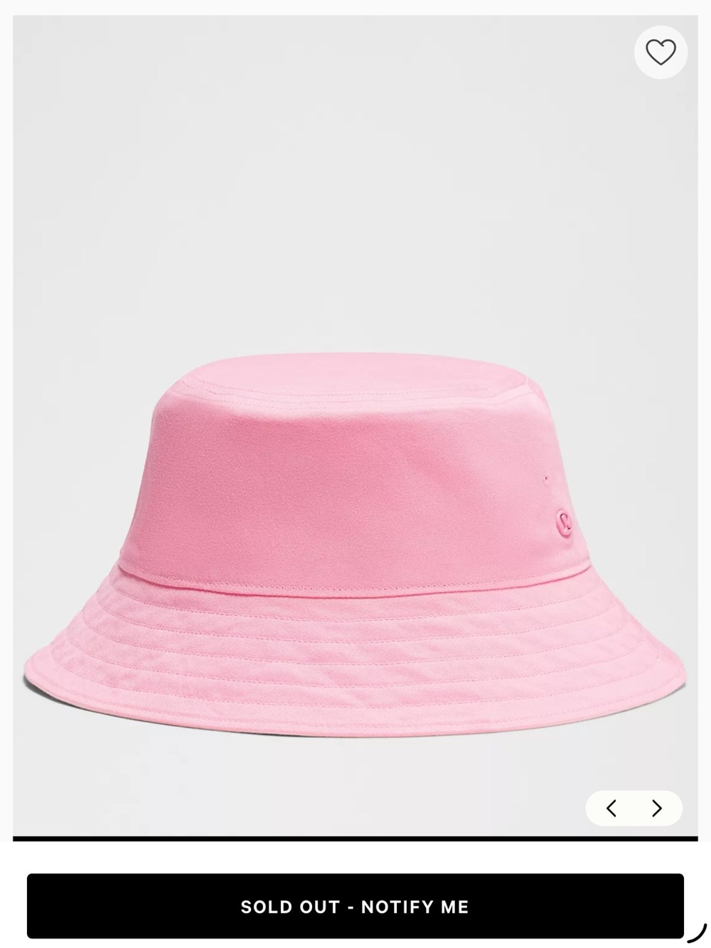 lululemon NWT Pink Bucket Hat Cotton Reversible,size L, Candy Cloud Pink Pearl
